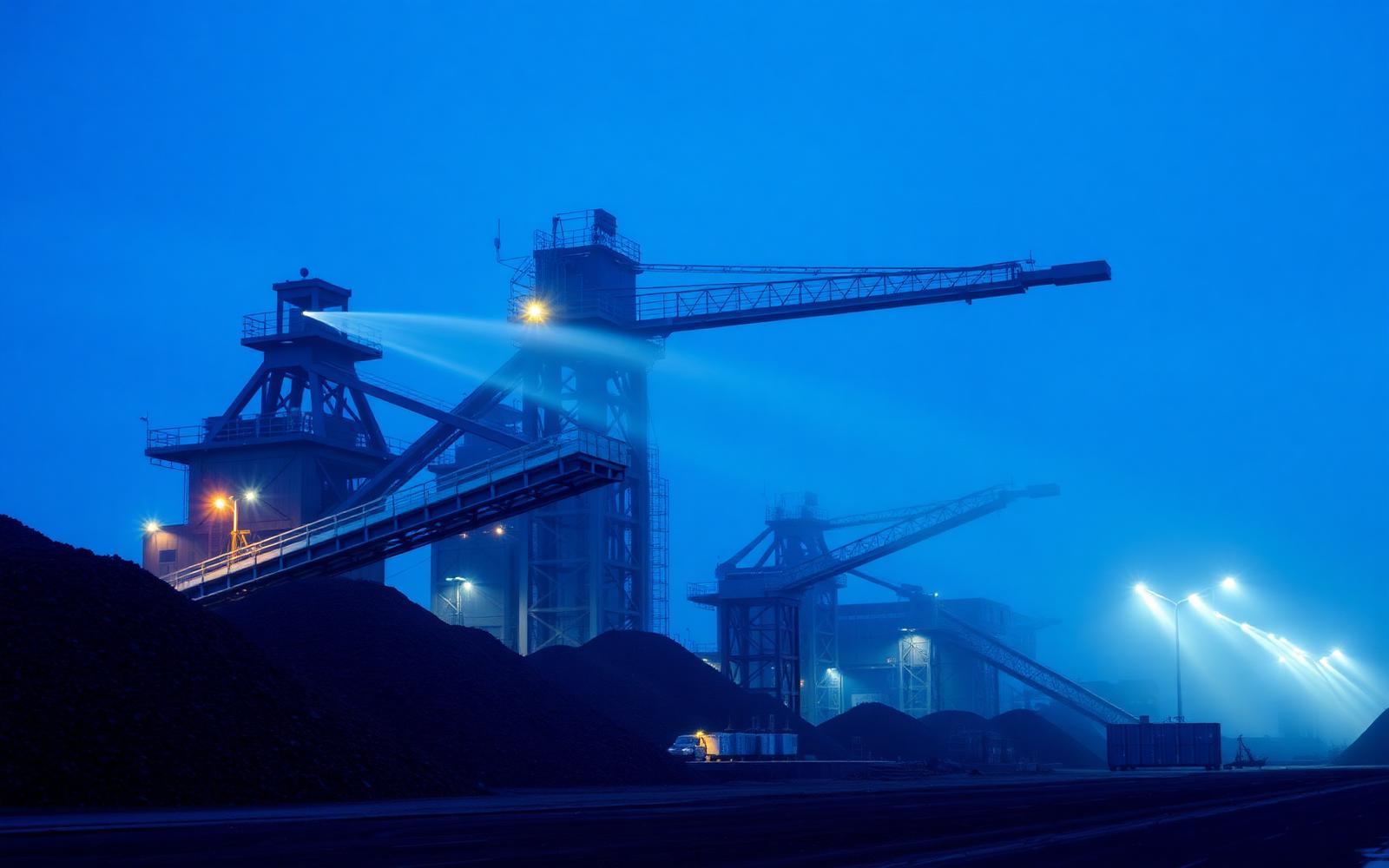 Bulk ore port terminal with stacker reclaimer and conveyor systems